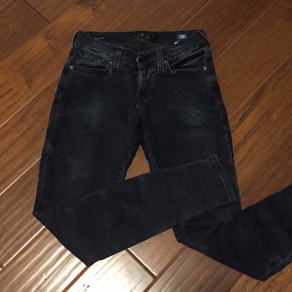 Lucky brand Charlie skinny dark wash jeans.